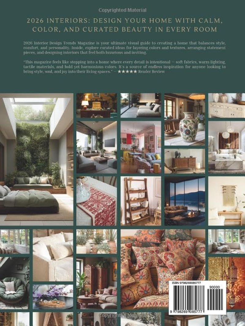 2026 Interior Design Trends Magazine: From Moroccan Artisanal to Scandinavian Minimalism — Curated Ideas, Innovative Styles, Color Palettes, Materials Coffee Table Book Book to Inspire Every Room