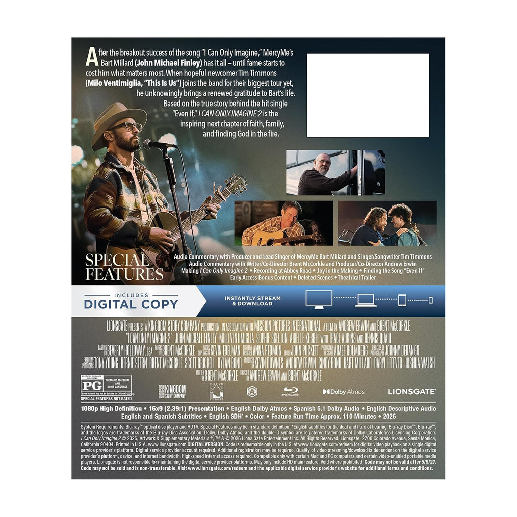 I Can Only Imagine 2 - BLURAY, Digital