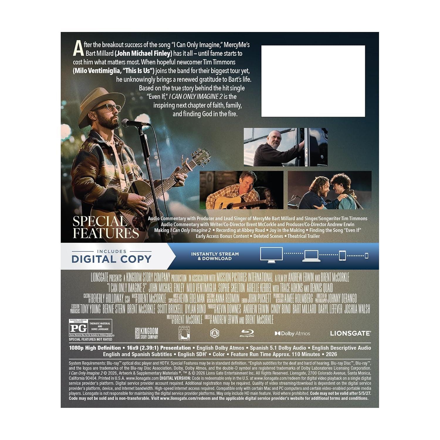 I Can Only Imagine 2 - BLURAY, Digital