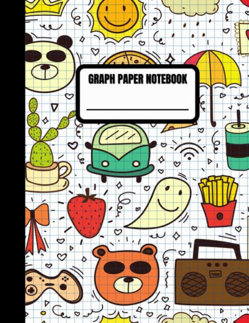 Graph Paper Notebook: 4x4 Quad Ruled Composition | Math, Science, Chemistry, Accounting | Color Doodles