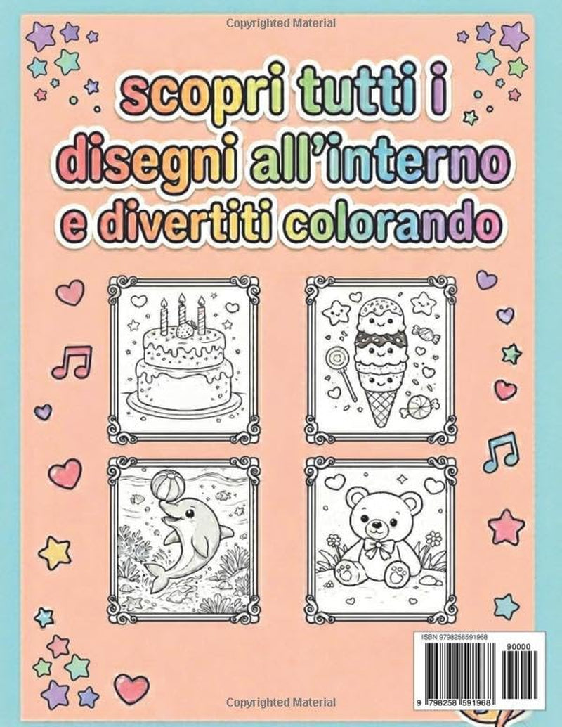 Il Mio Libro da Colorare:: Disegni da colorare pieni d’amore per bambini da 5 a 9 anni | un dolce libro con immagini grandi e facili per stimolare fantasia e creatività (Italian Edition)