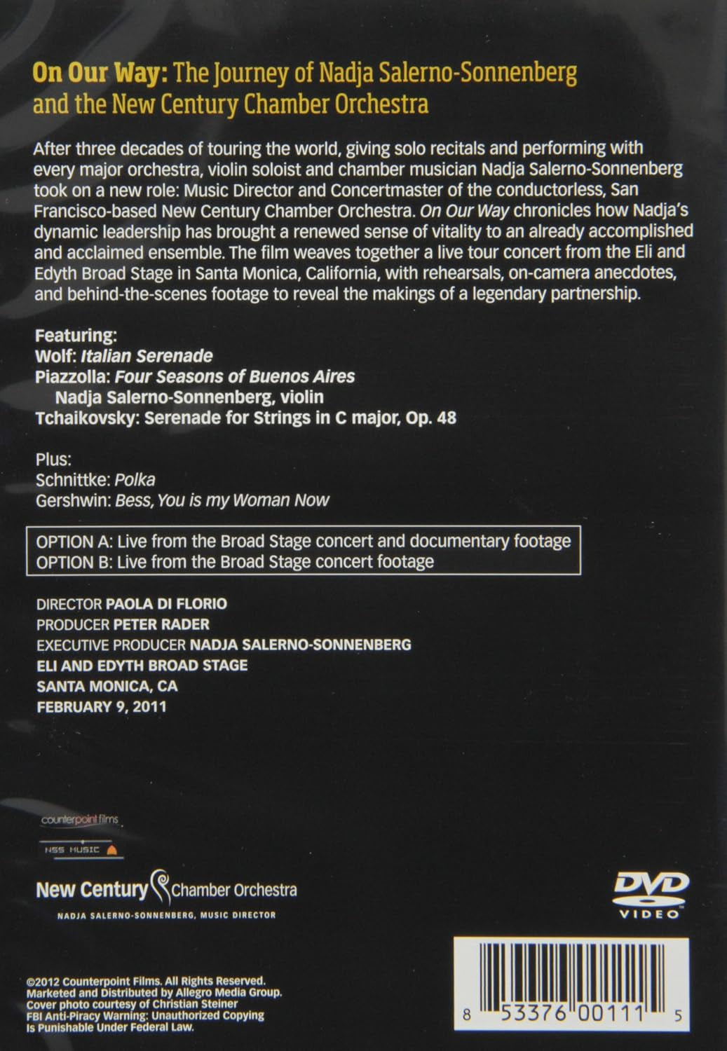 On Our Way: The Journey of Nadja Salerno-Sonnenberg and the New Century Chamber Orchestra