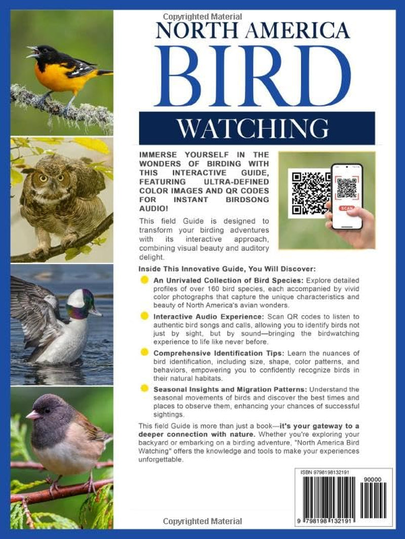 North America Bird Watching: An Interactive Field Guide Featuring Over 100 Bird Species with Stunning Color Photos and Birdsong Audio