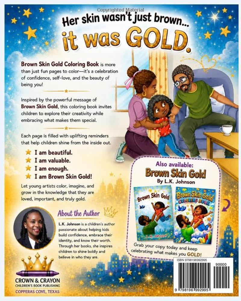 BROWN SKIN GOLD CHILDREN'S COLORING BOOK
