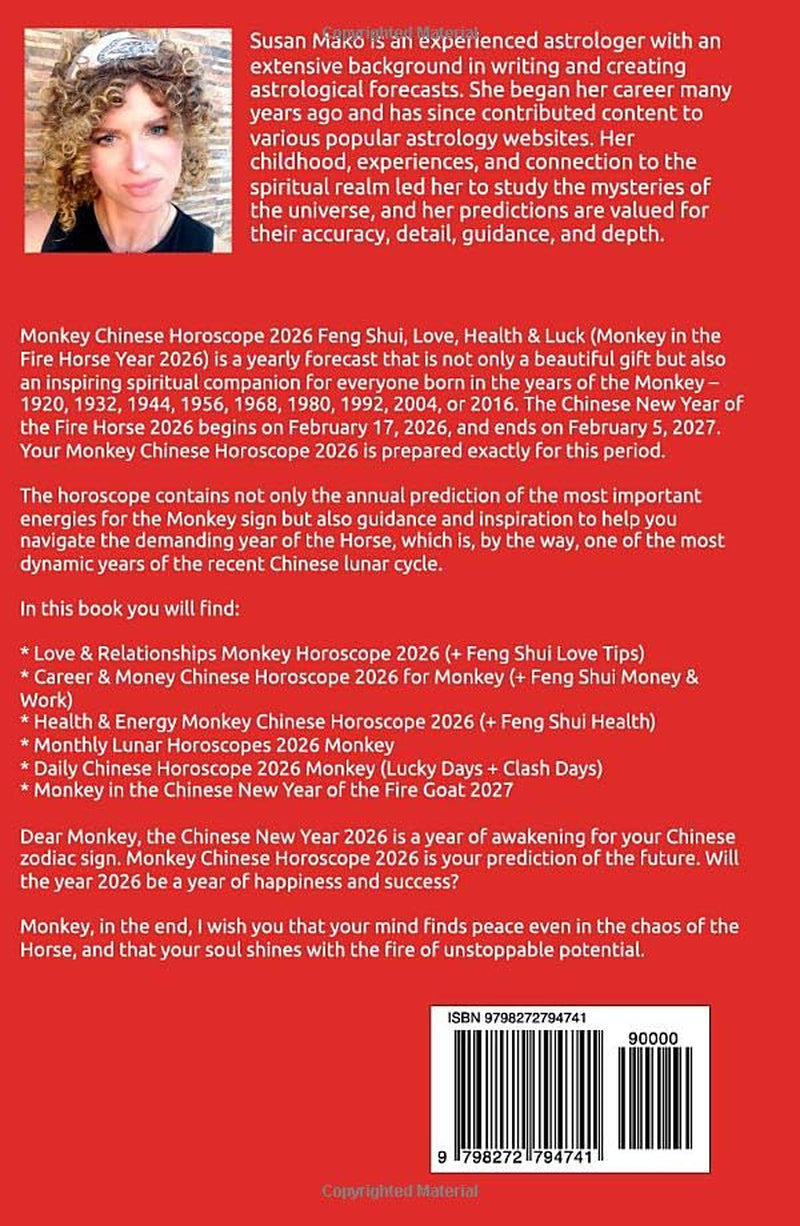 Monkey Chinese Horoscope 2026: Feng Shui, Love, Health & Luck (Monkey in the Fire Horse Year 2026) (Chinese Horoscopes 2026: The Year of the Fire Horse)