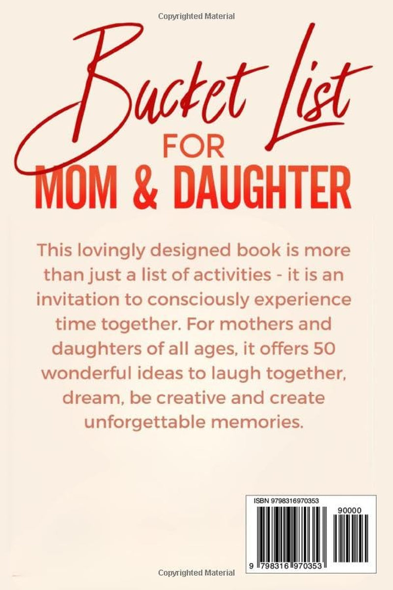 Bucket List for Mom and Daughter: 50 Ideas for Shared Activities - An Unforgettable Mother Daughter Gift Book - Mother Daughter activities