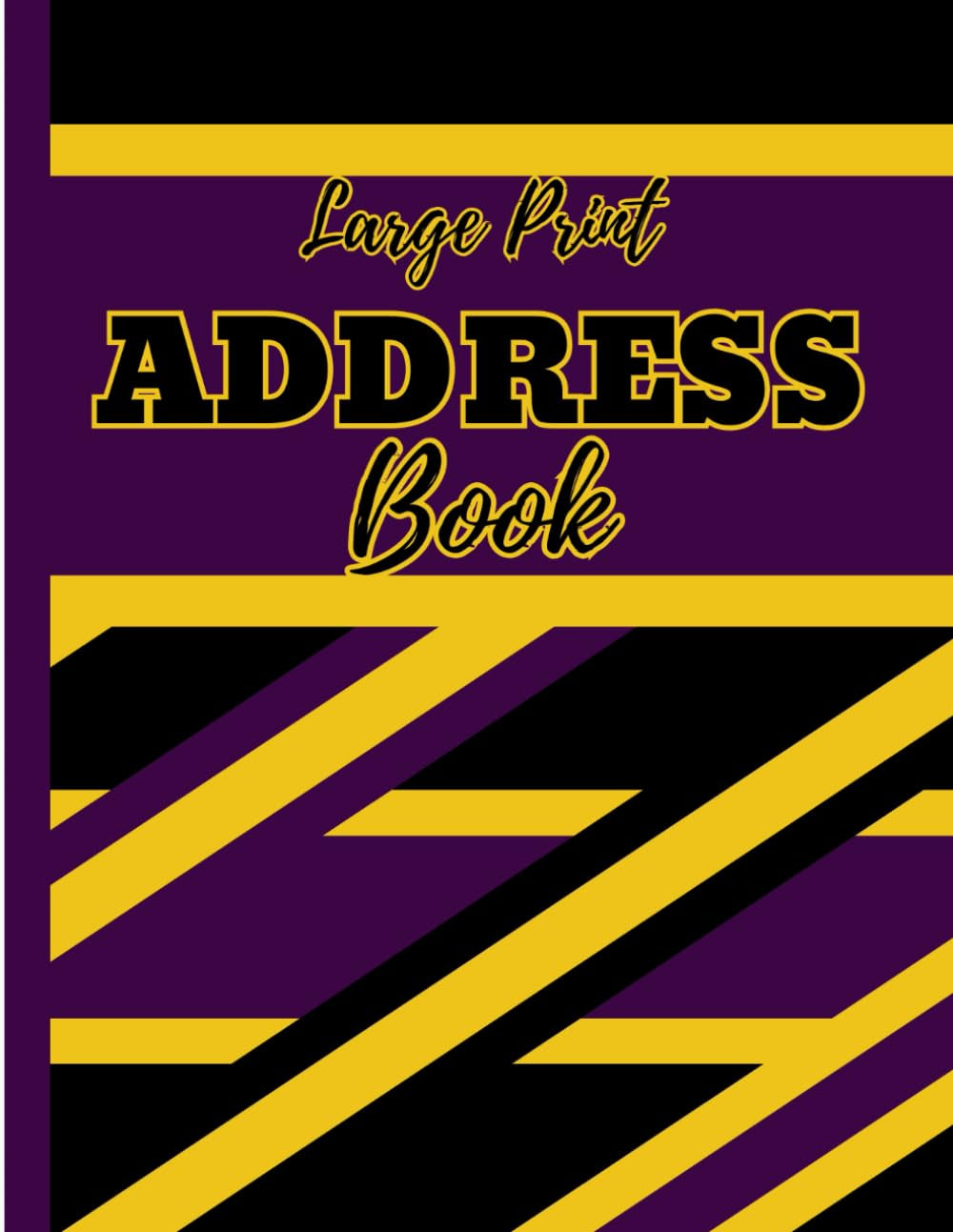 Large Print Address Book: Oversized Letters for Seniors - Purple Cover