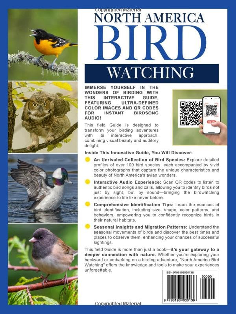 North America Bird Watching: An Interactive Field Guide Featuring Over 100 Bird Species with Stunning Color Photos and Birdsong Audio
