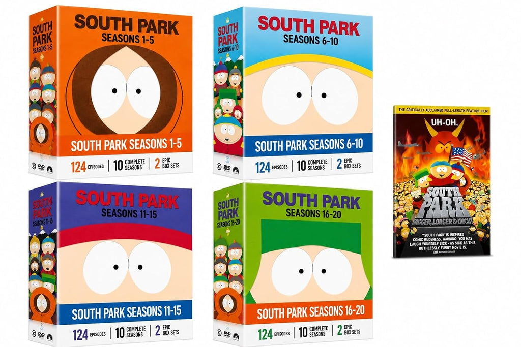South Park: Seasons 1-20 (DVD 4-Pack: Seasons 1-5; Seasons 6-10; Seasons 11-15; Seasons 16-20) + South Park Movie (Bigger, Longer, & Uncut)