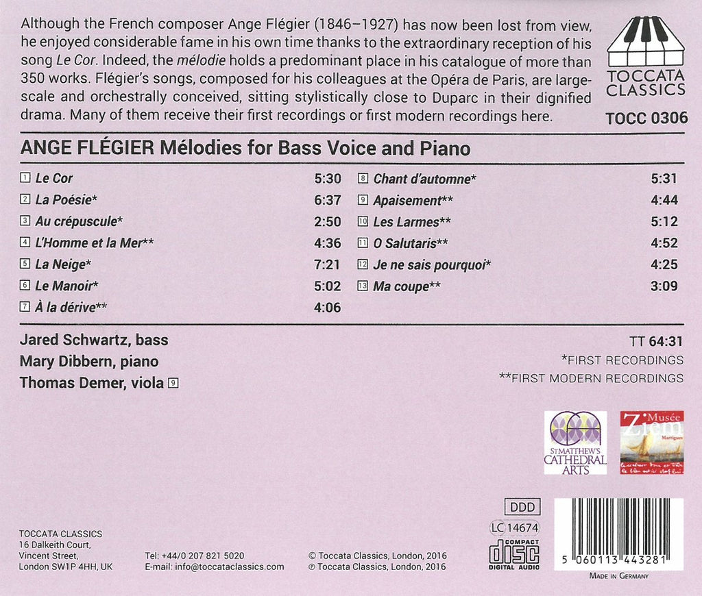 Flegier: Melodies for Bass Voice and Piano