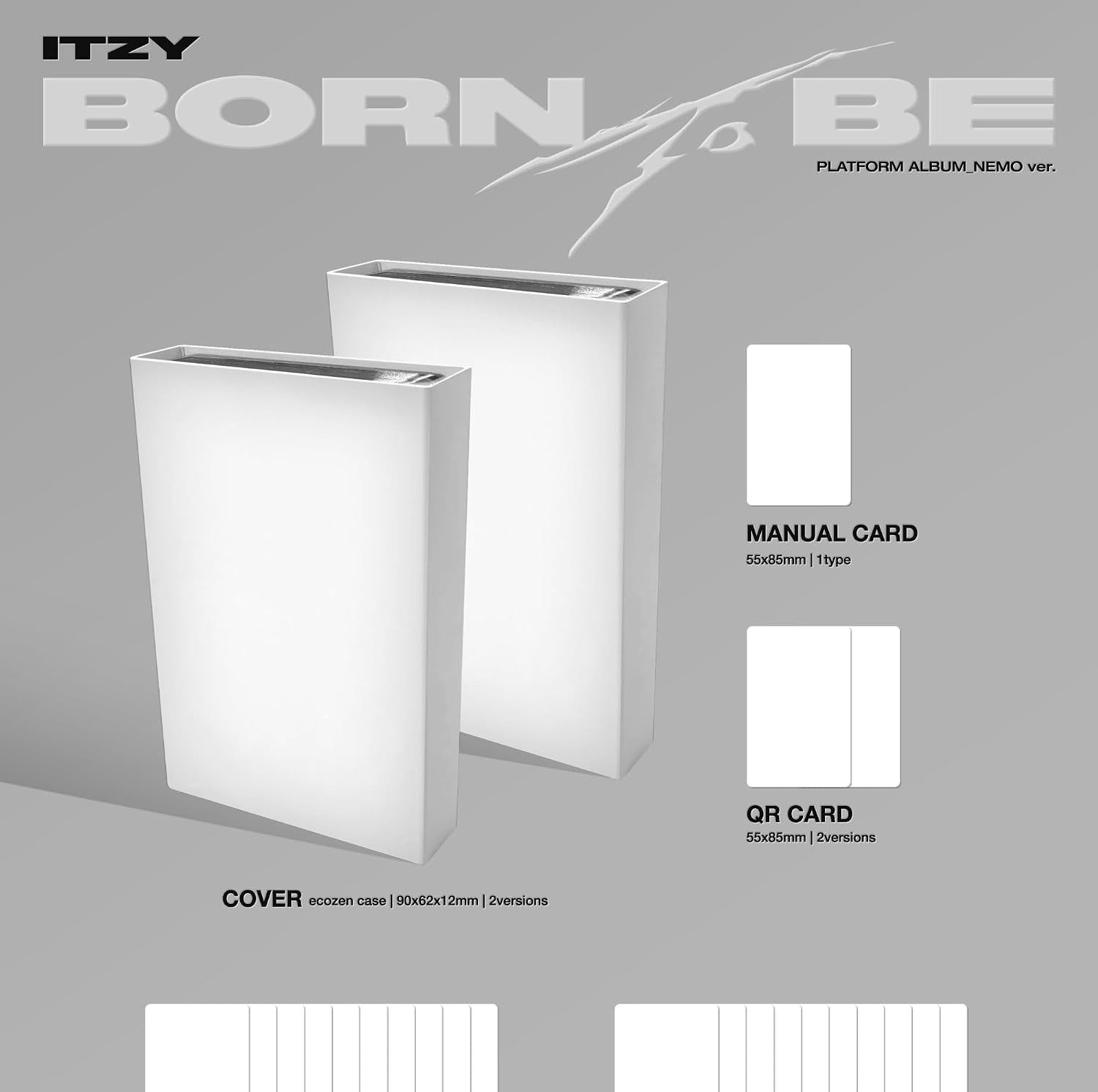 ITZY Born to BE 2nd Album NEMO B Version Case+1p Manual Card+1p QR Card+10p PhotoCard+1p Mini Poster on Pack+1p Special Card+Tracking Sealed