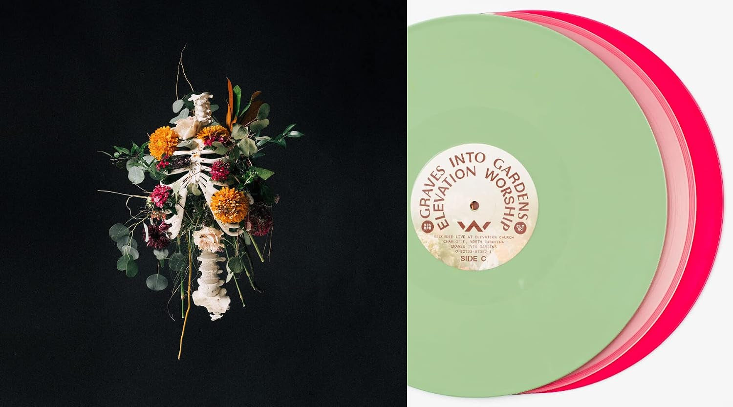 Graves Into Gardens Exclusive Limited Edition Clear Green Pink Colored Vinyl 3LP (Limited Edition)