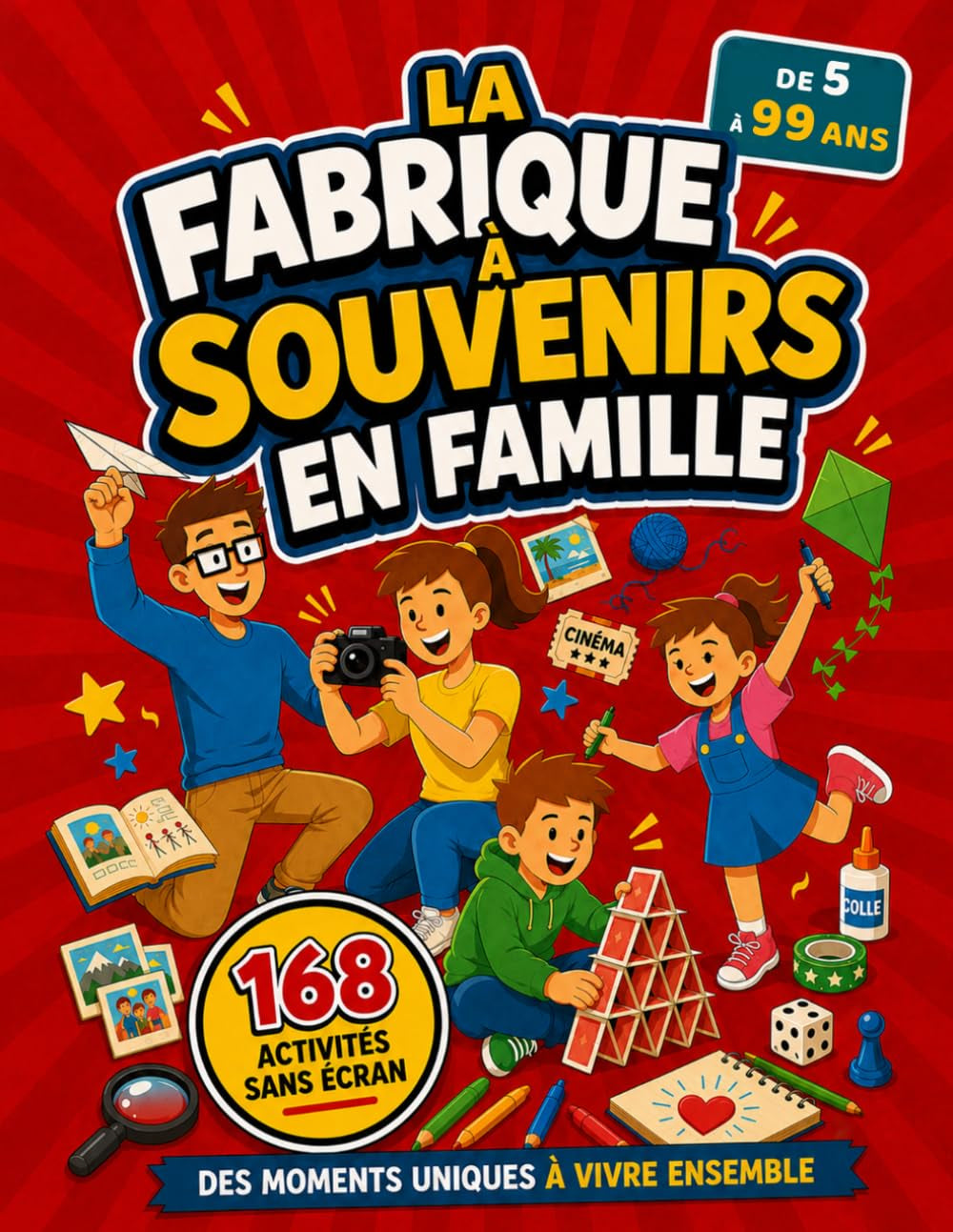 LA FABRIQUE À SOUVENIRS EN FAMILLE: 168 jeux, activités et défis sans écran pour toute la famille. Des idées ludiques pour rire, créer, parler et renforcer les liens familiaux. (French Edition)