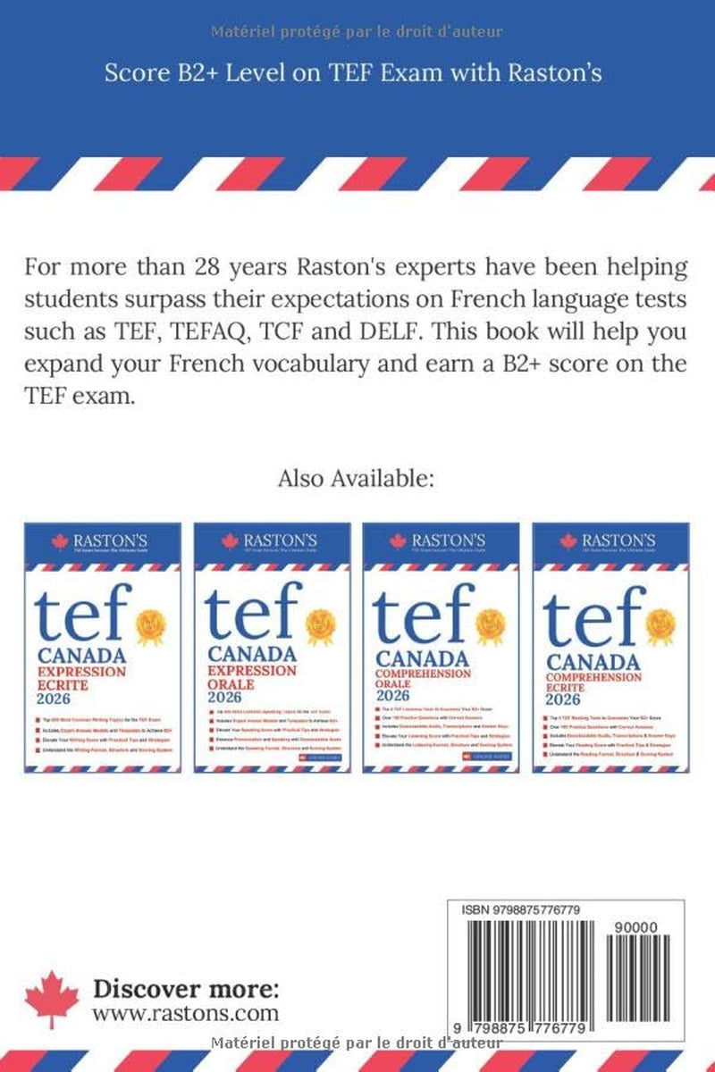 TEF Canada Vocabulary - 1000 Essential Words for Success in TEF Exam + Practice Questions & Answers (TEF Canada Practice Books: Score B2+) (French Edition)