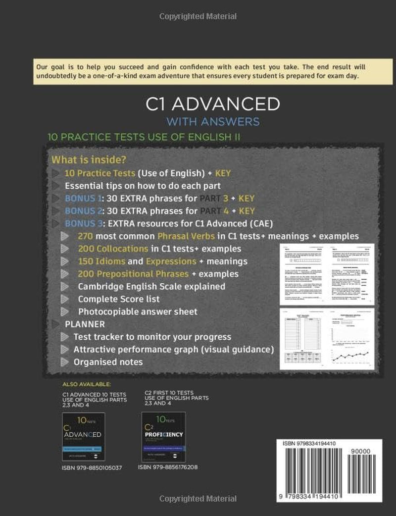 C1 ADVANCED Use of English: 10 Practice Tests for the Cambridge Exams