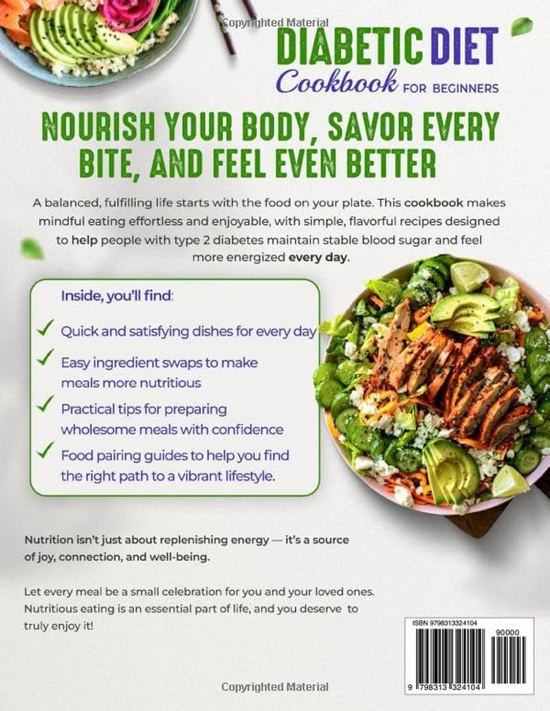 The Ultimate Diabetic Diet Cookbook for Beginners: 35-Day Meal Plan, 120+ Low-Carb Recipes & 3000+ Tips for Easy Blood Sugar Control and Healthy Eating at Any Age (EatWell 50+ Series)