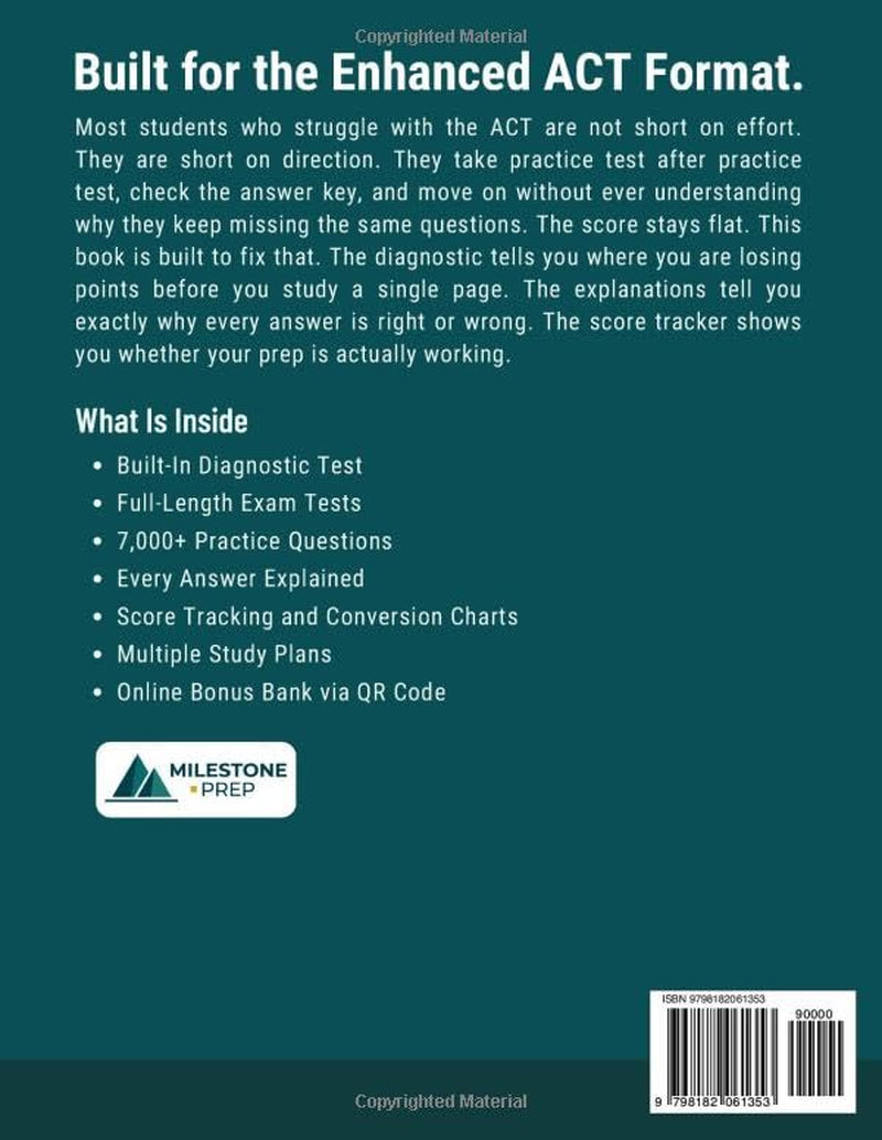 Enhanced ACT Prep Simplified 2026–2027: 7,000+ Practice Questions, Every Answer Explained, Full-Length Exam Tests, a Diagnostic, and Built-In Score Tracking - The ACT A-to-Z Guide