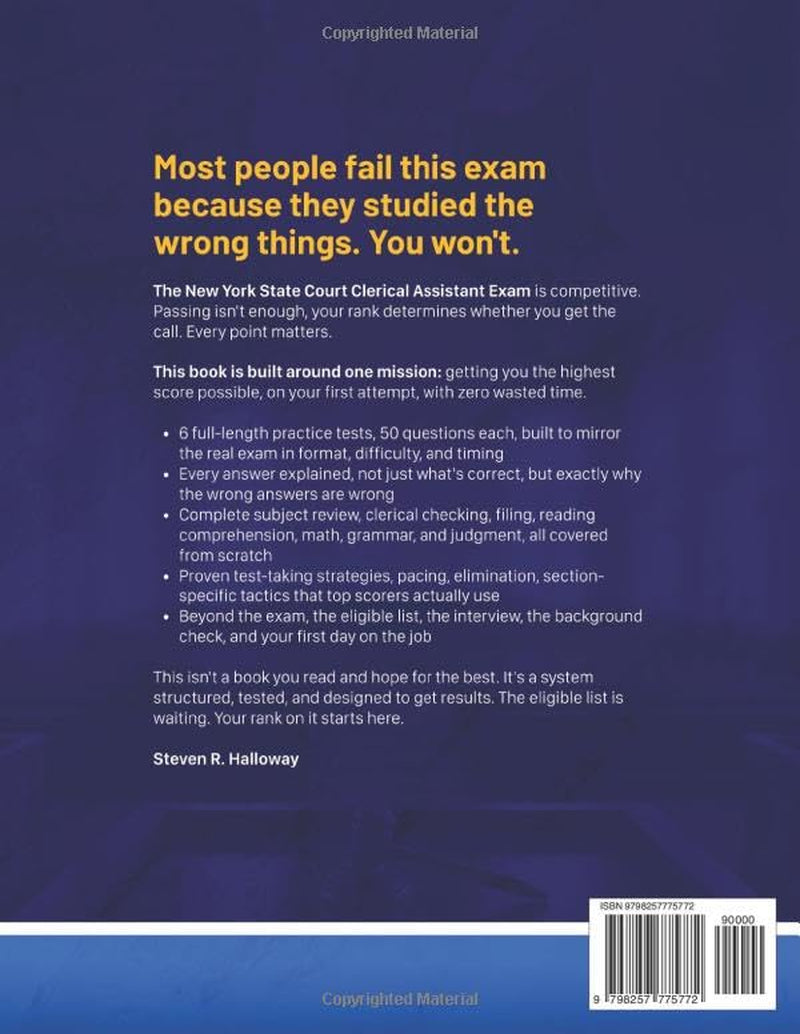 New York State Court Clerical Assistant Exam Preparation Guide 2026–2027: The #1 Prep System That Gets You Hired — 6 Full-Length Practice Tests, Real Exam Questions & Proven Strategies