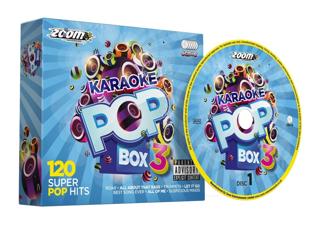 Zoom Karaoke Pop Box 3 Party Pack - 6 CD+G Box Set - 120 Songs Explicit Lyrics