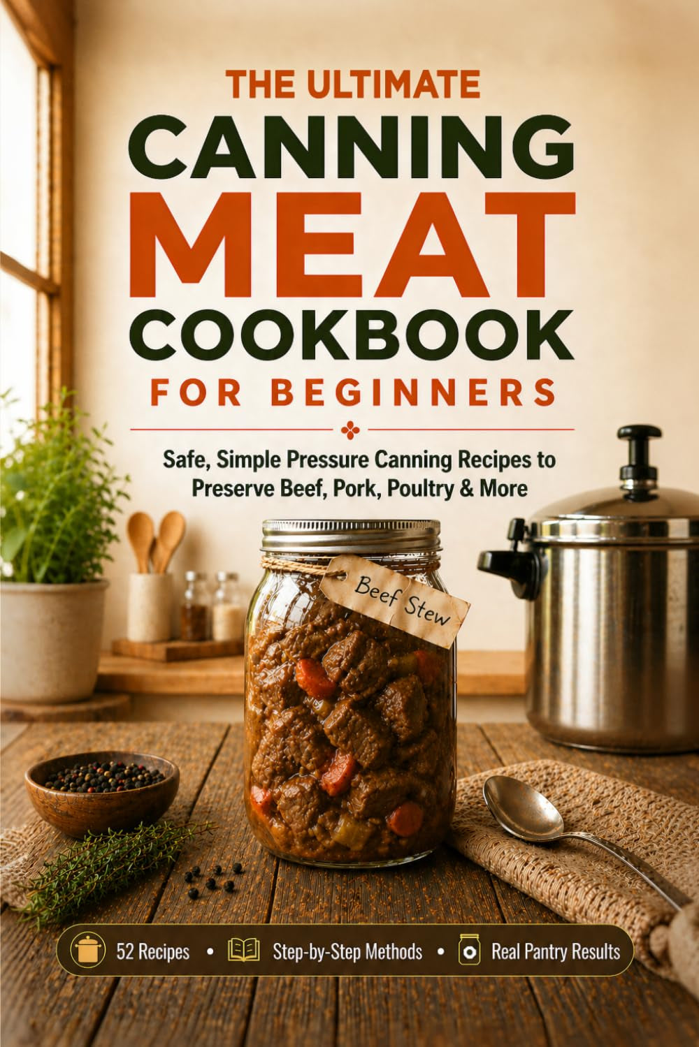 The Ultimate Canning Meat Cookbook for Beginners: Safe, Simple Pressure Canning Recipes to Preserve Beef, Pork, Poultry, and More. Overcome the Fear, Save Money, and Cook Once for Weeks