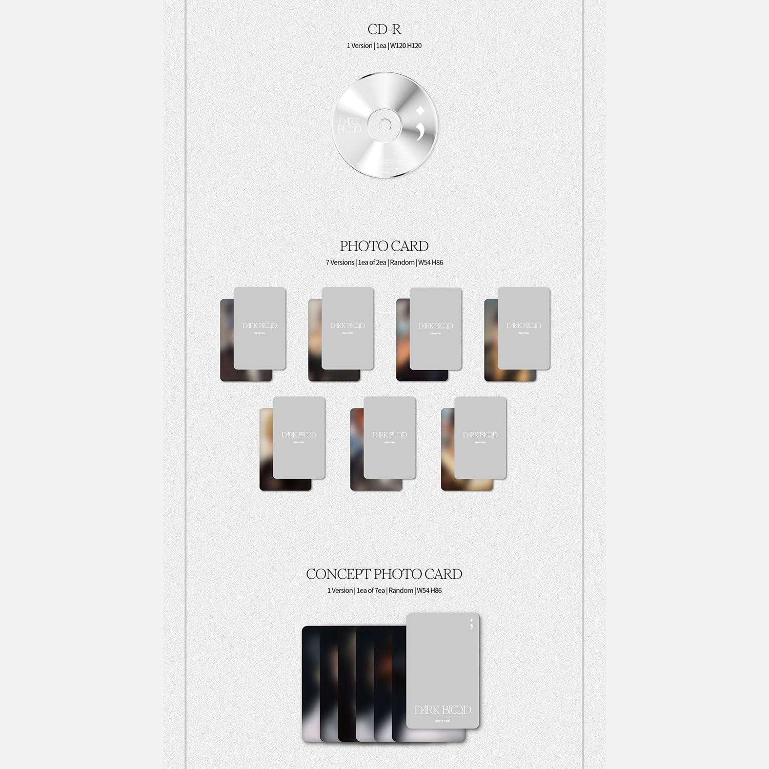 ENHYPEN DARK BLOOD ENGENE / Random Ver. Photobook R + Photocard + Sticker + Postcard + Gift