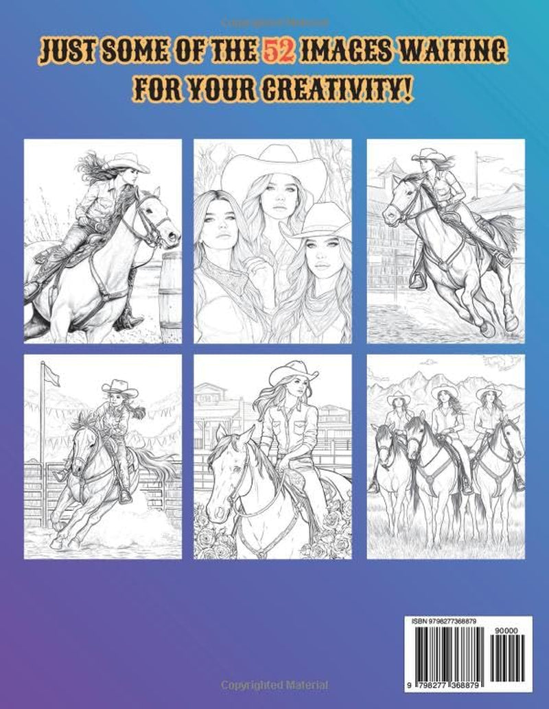COWGIRLS AND HORSES: COLORING BOOK