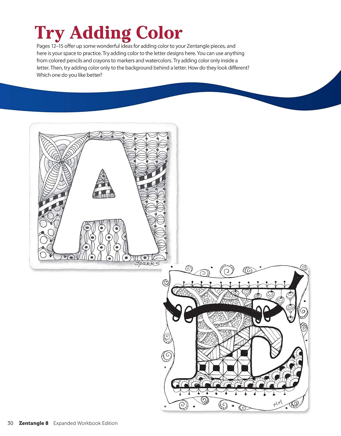 Zentangle 8, Expanded Workbook Edition: Monograms, Alphabets, and 40 All-New Tangles (Design Originals) How to Embellish Letters, Monograms, Cards, Stationery, Gifts, and More with Beautiful Designs