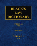 Black's Law Dictionary – 1st Edition (1891): Volume 1