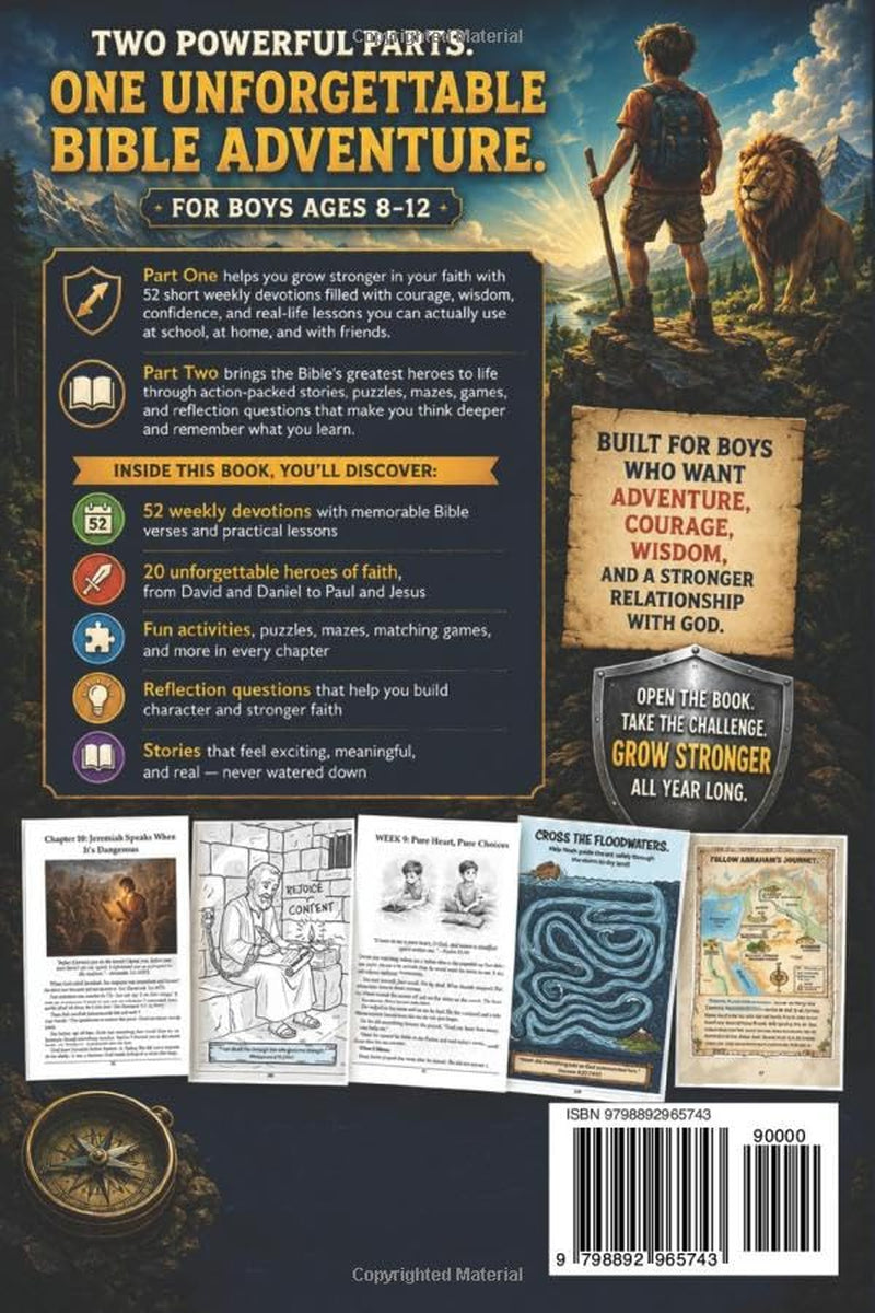 Bible Devotions and Activities for Boys: Grow Closer to God Through Daily Inspiration, Hands-On Challenges, and Biblical Adventure