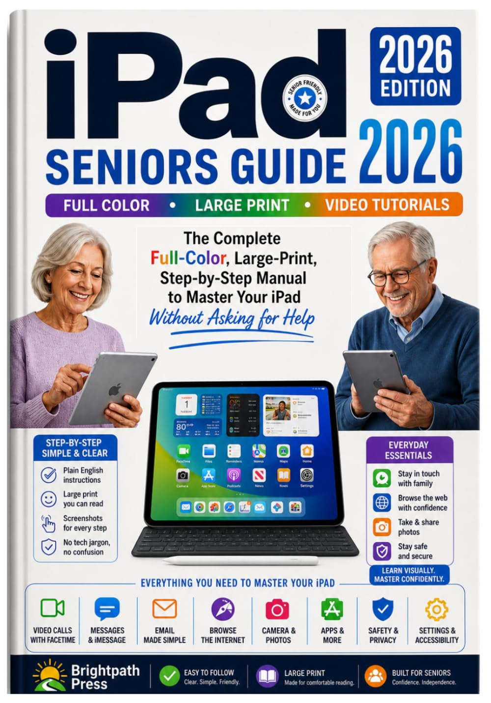 iPad Seniors Guide Made Simple 2026: The Complete Full-Color Step-by-Step Visual Guide with Large Print, Clear Screenshots & Bonus Video Tutorials to Master Your iPad Without Asking for Help