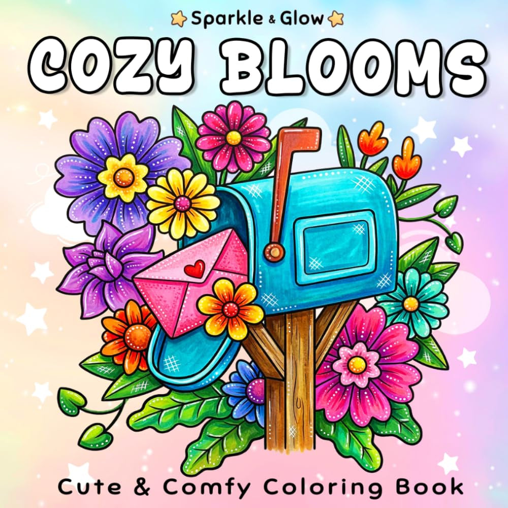 Cozy Blooms: Flower Coloring Book for Women with Cozy Florals, Cute Whimsical Designs, and Beautiful Blooms for Relaxation and Stress Relief