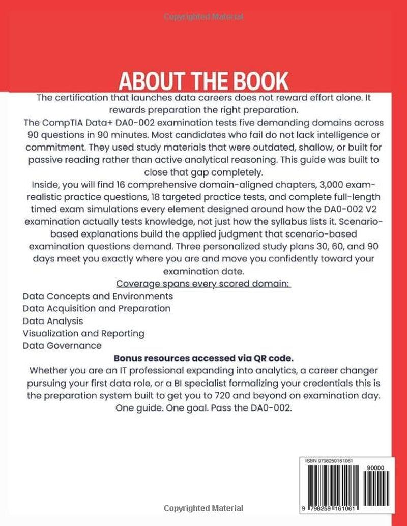 CompTIA Data+ DA0-002 STUDY GUIDE 2026–2028: Complete Exam Prep with Practice Questions and Domain Reviews for V2 Certification