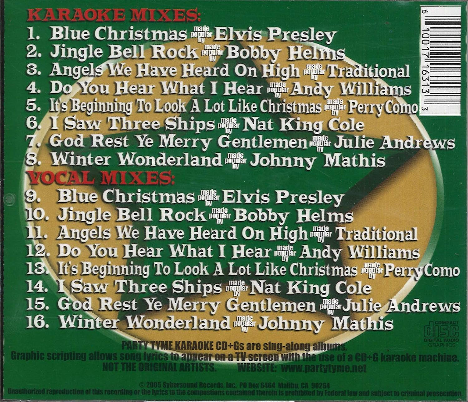 Party Tyme Christmas 3 8+8-song G