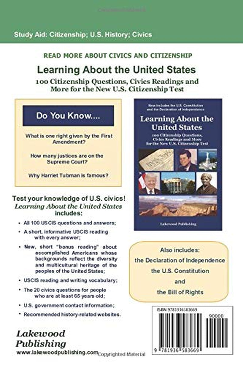 U.S. Citizenship Test Practice (Spanish - English) 2019 - 2020: 100 Bilingual Civics Questions (Español - Inglés), plus Flashcards, USCIS Vocabulary and More