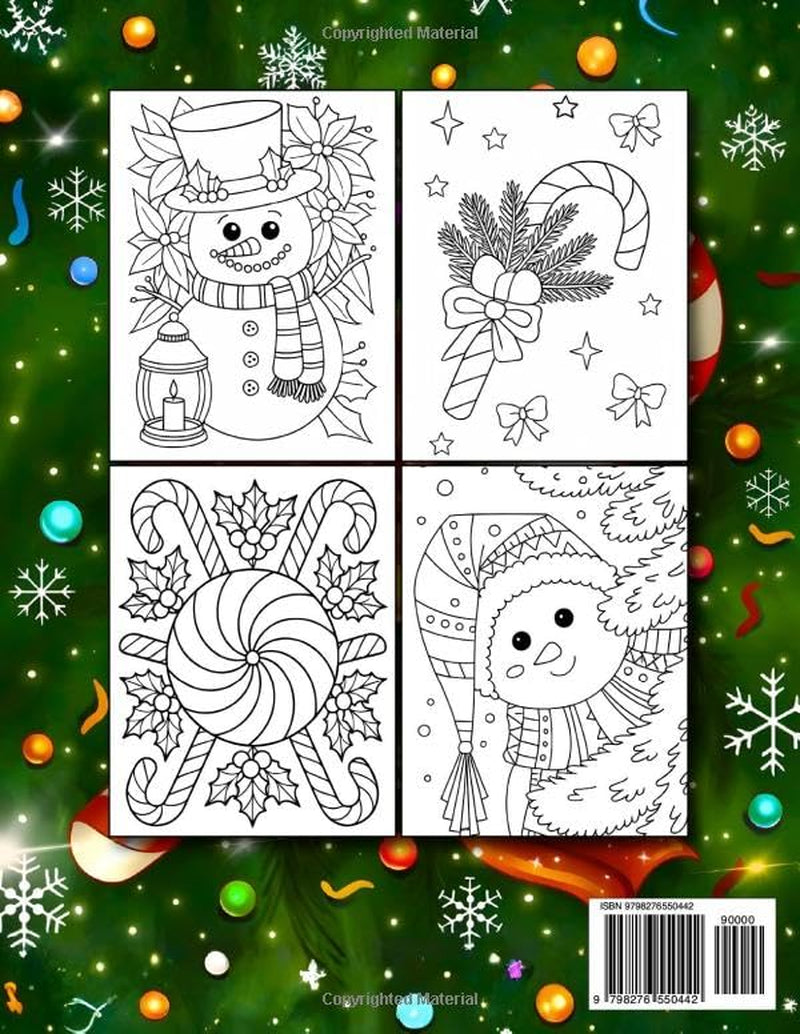 Christmas Coloring Book for Adults: Large Print Christmas Coloring Book for Adults and Seniors Easy & Relaxing Holiday Scenes with Santa, Snowmen, Reindeer, Ornaments, and Winter Patterns
