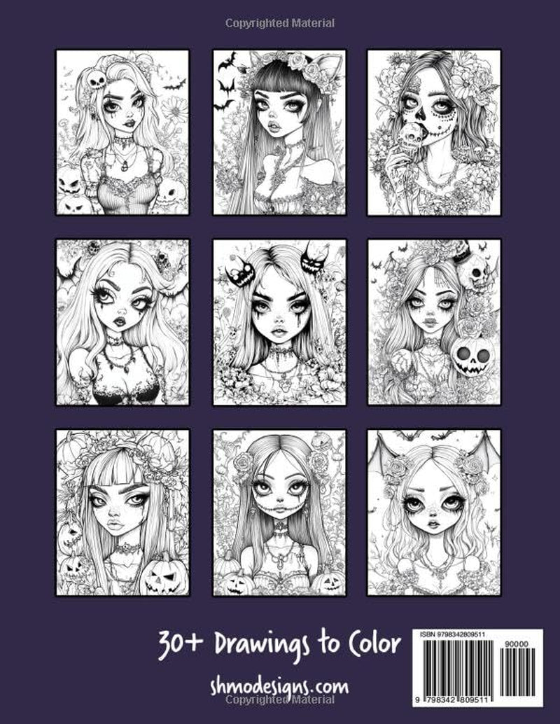Creepy Cute Kawaii Adult Coloring Book: Horror Pastel Goth Women. Spooky Anime Fashion Looks for Relaxation and Stress Relief