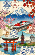 JAPAN EKI STAMP BOOK: The Ultimate Traveler's Collection: A Portable Collection Journal for Japanese Train Station and Temple Eki Stamps - 5.5 x 8.5 for Eki Ink Stamps