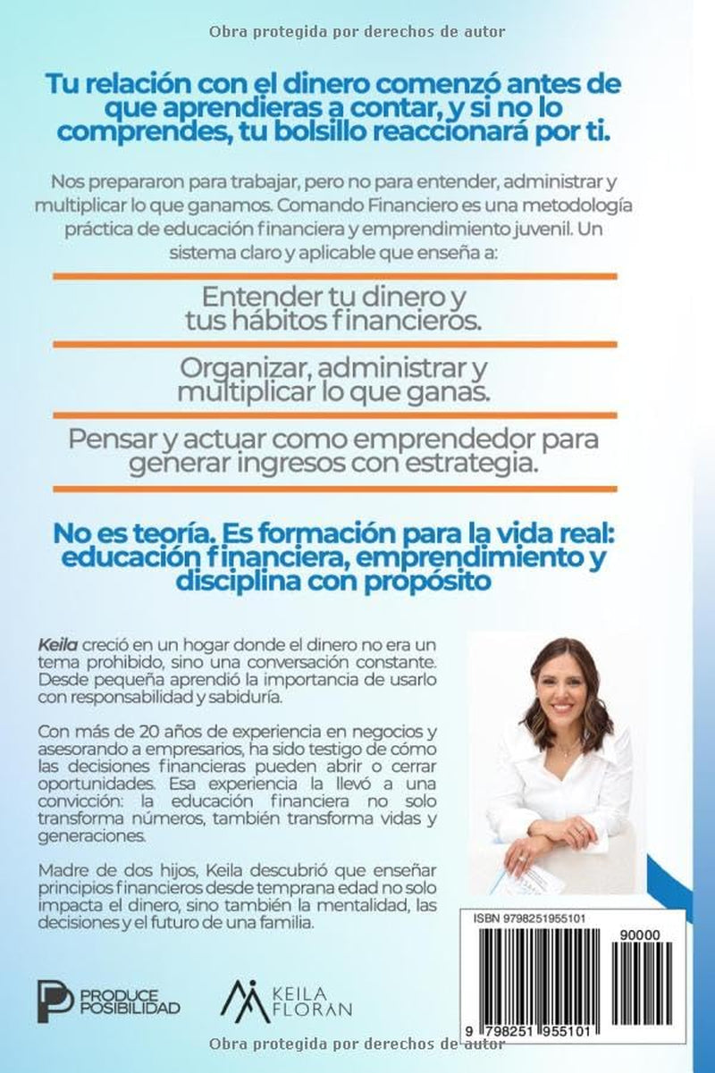 Comando Financiero: Sabiduría Financiera y Emprendimiento para Jóvenes (Spanish Edition)