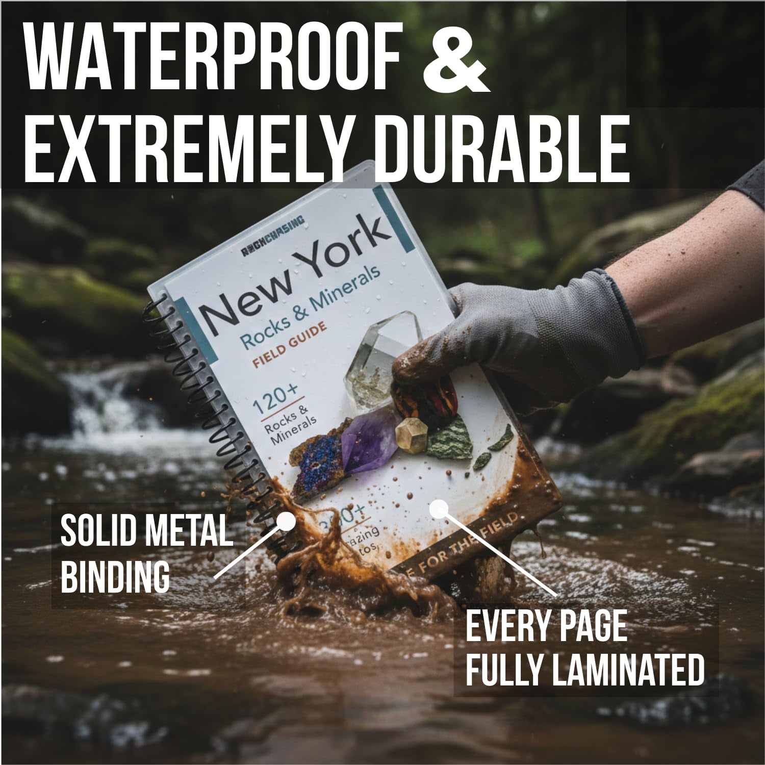 New York Rocks and Minerals Identification Field Guide | Waterproof | Easily Find & Identify New York Rocks, Minerals, Crystals, and Gems | Ideal for Rockhounds, Hikers, Beginners & Kids