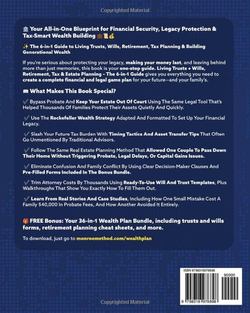 Living Trusts + Wills, Retirement, Tax & Estate Planning - The 6-in-1 Guide: How to Make Your Own Living Trust, Avoid Probate, Save On Taxes & Retire Happy + Elite Wealth Management (Wealth Strategy)