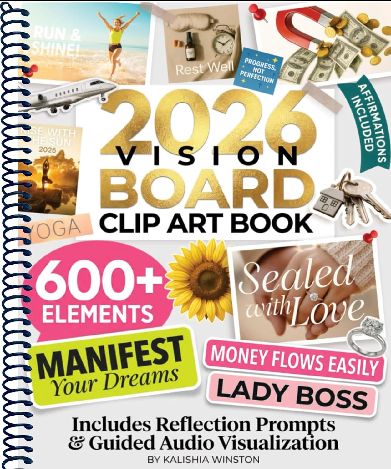 2026 Vision Board Clip Art Book: 600+ Powerful Pictures, Quotes, Words & Affirmations to Create Dream Boards for Women & Men (Vision Board Supplies)