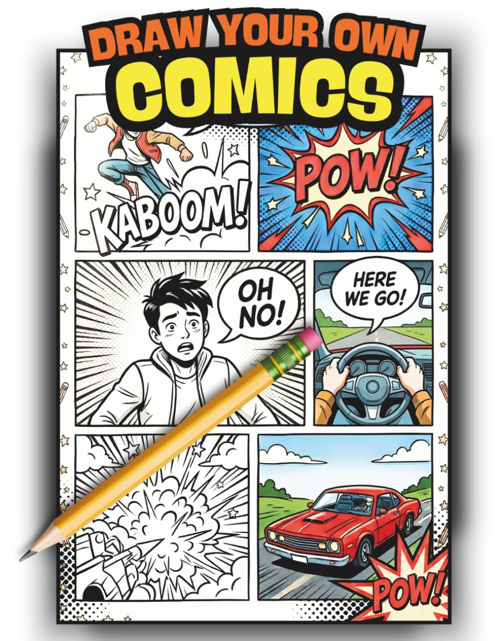 Blank Comic Book for Kids: Create Your Own Comic Book - 100 Blank Comic Templates - Single Sided Pages to Reduce Bleed Through - Cut & Paste Speech Bubbles and Captions Included