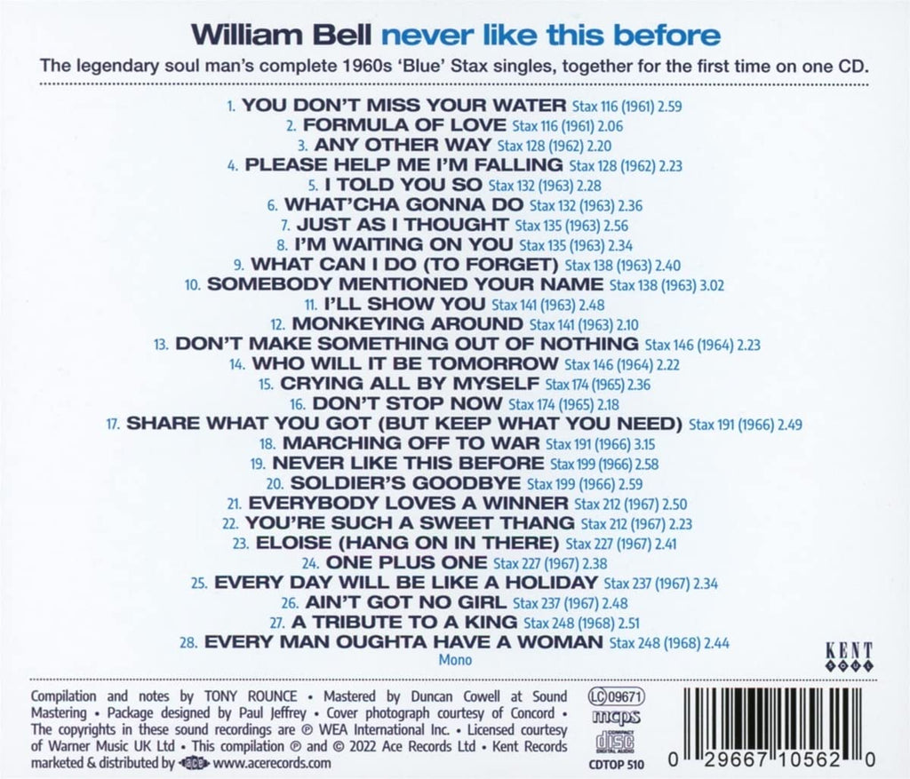 Never Like This Before: The Complete Blue Stax Singles 1961-1968