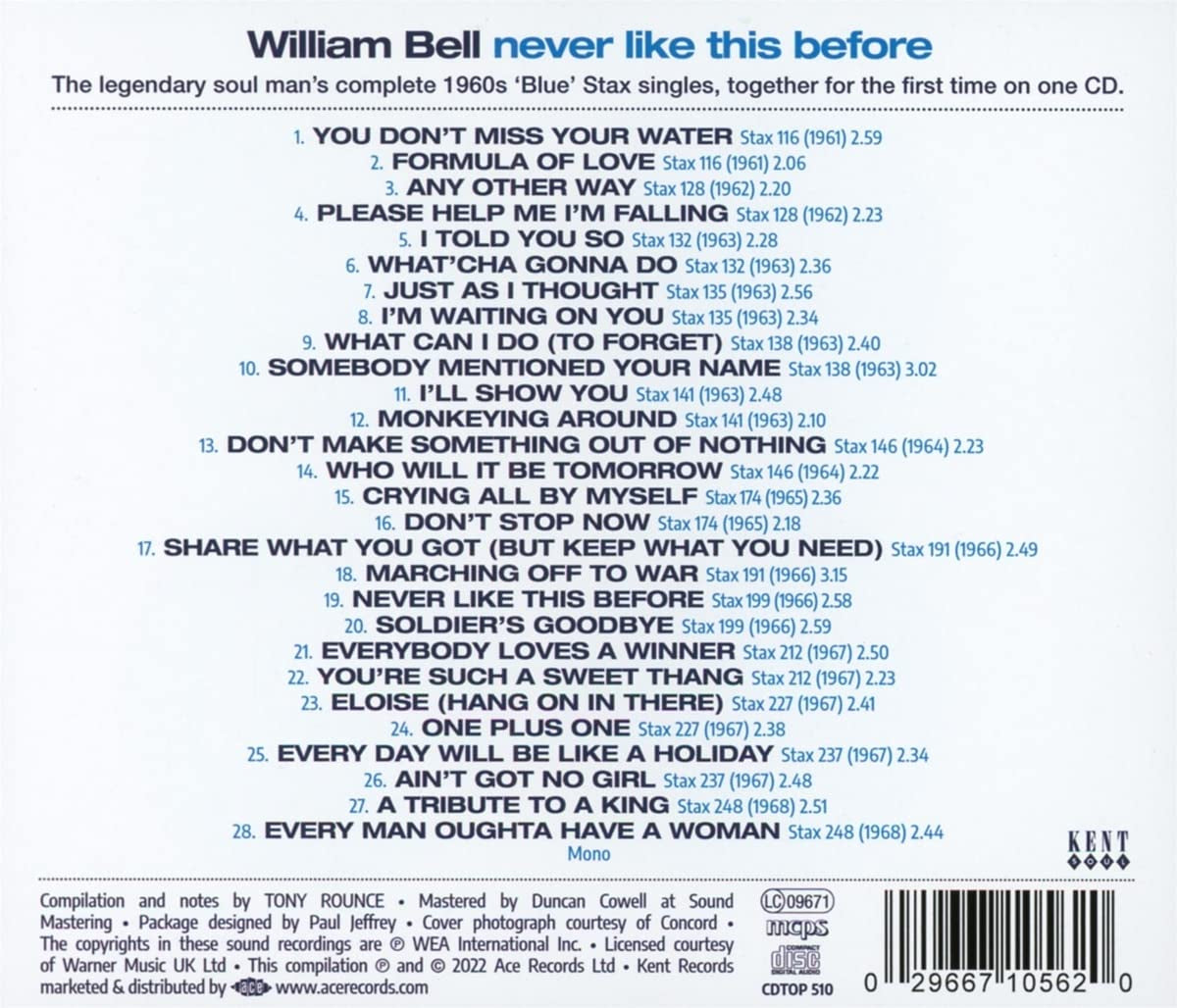 Never Like This Before: The Complete Blue Stax Singles 1961-1968