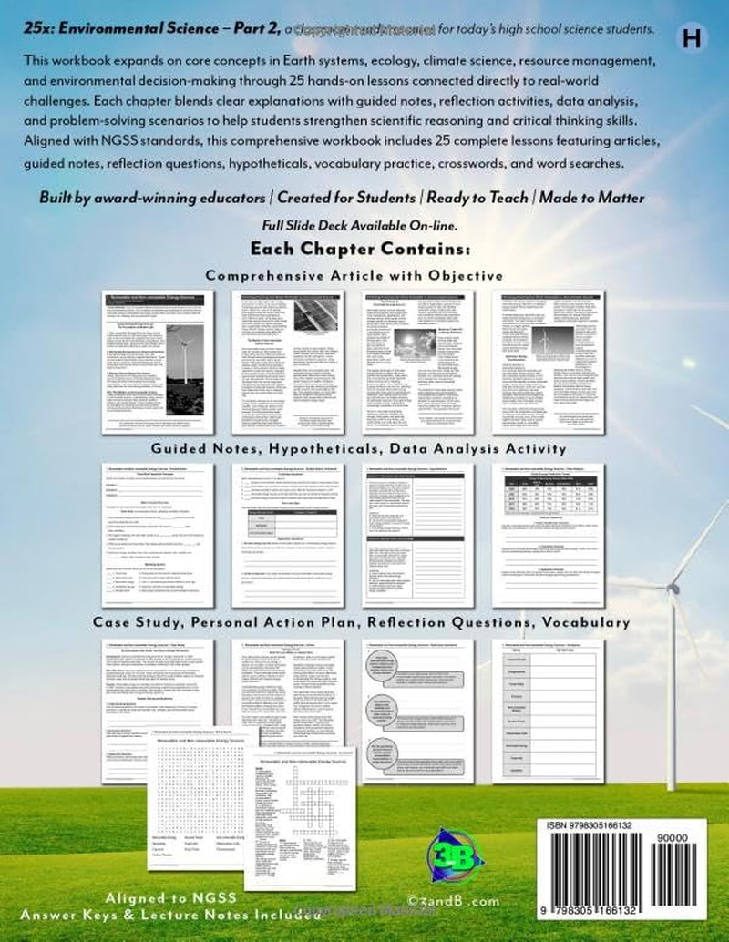 25x: Environmental Science - Part 2: WORKBOOK PLUS ANSWER KEYS & LECTURE NOTES (25x High & Middle School Science Series)
