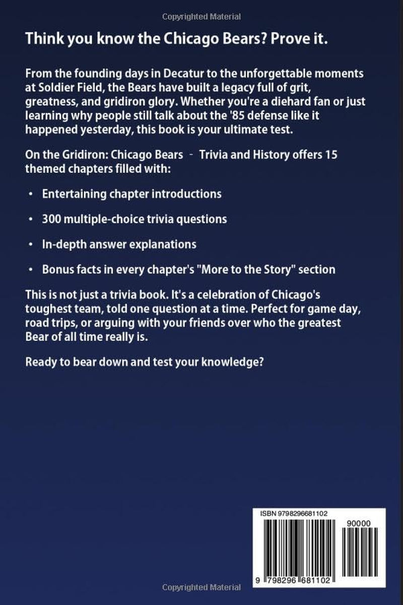 On the Gridiron: Chicago Bears: Trivia and History