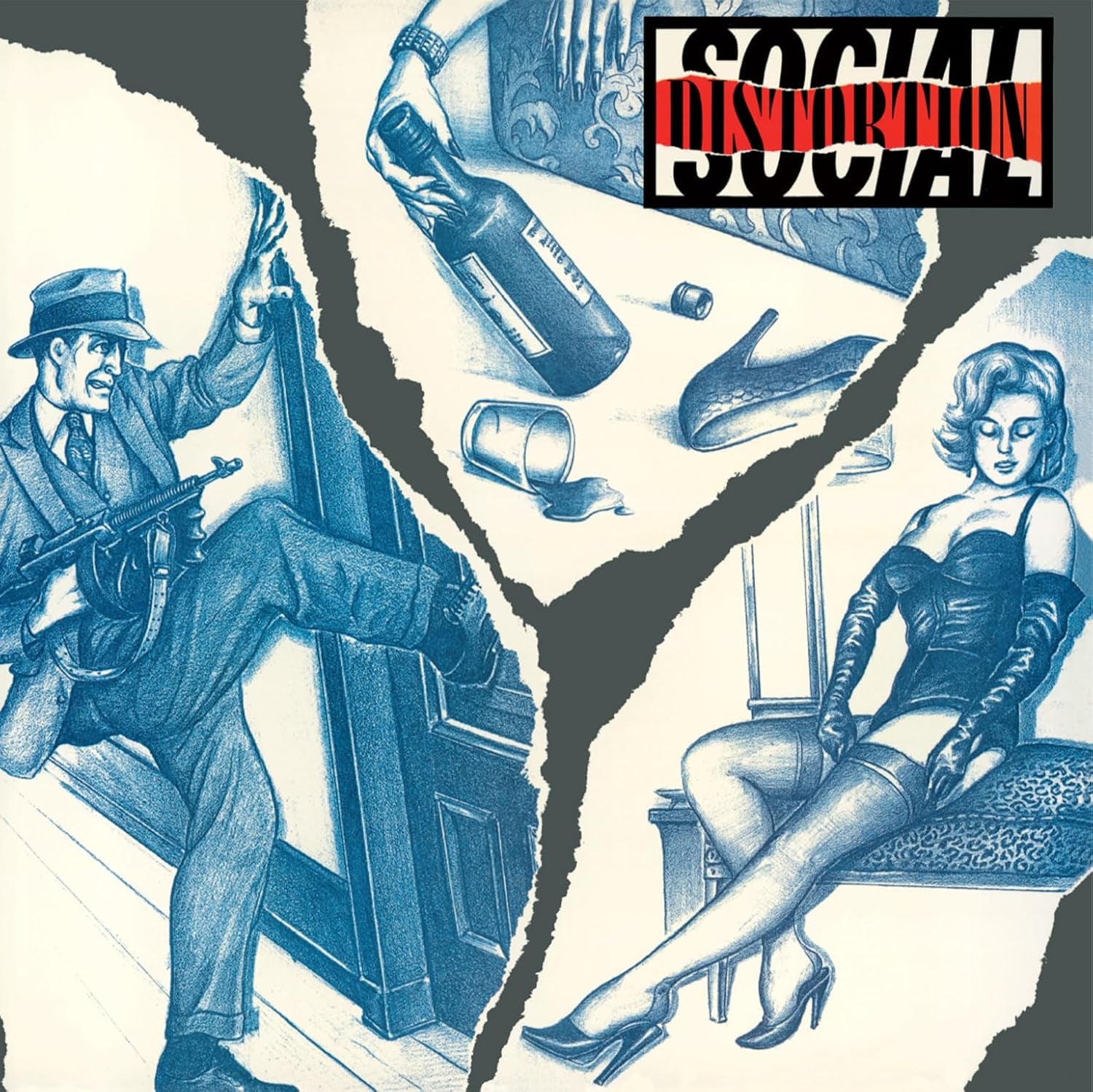 Social Distortion - Limited Translucent Red, Black & White Marble