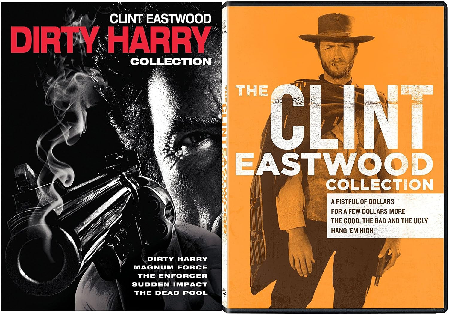 Clint Eastwood Collection Western The Man with no Name + The Dirty Harry Complete Series 9 Movie DVD Set