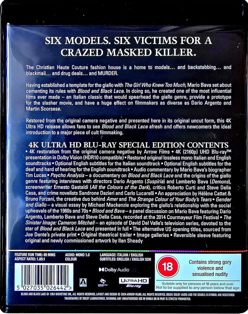 Blood and Black Lace (Special Edition, Reversible cover) [4K Ultra HD] [Region Free]