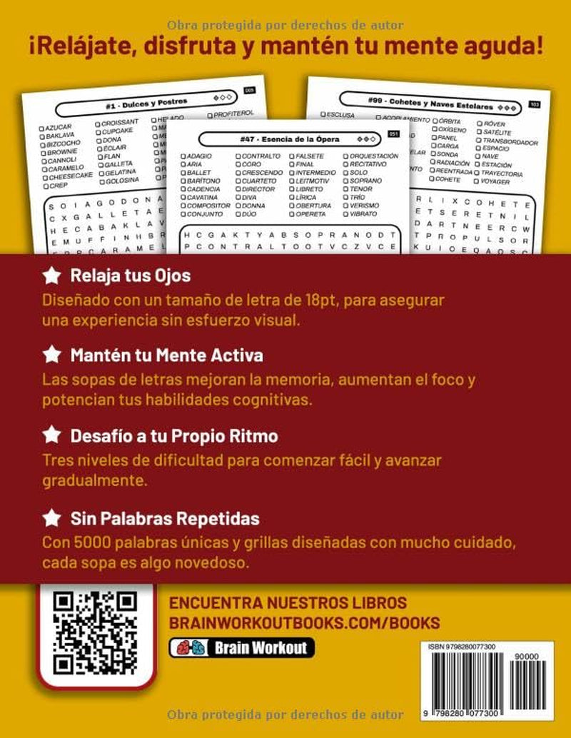 5000 Palabras Sopa de Letras Tamaño Grande en Español: Más de 150 Sopas Temáticas para Jovenes, Adultos y Mayores para Ejercitar tu Mente (WORD SEARCHES with a Twist) (Spanish Edition)